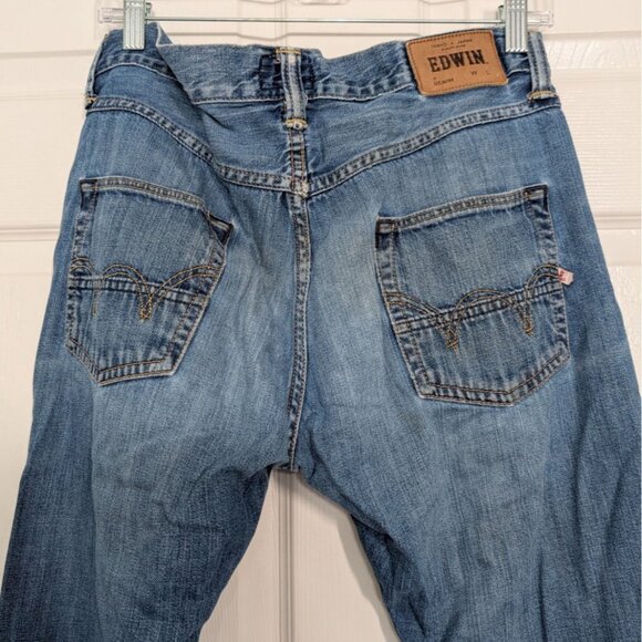 Edwin ED-55 Button Fly Tapered Jeans Mens Size 30x34 Blue Denim Relaxed Cotton - Picture 10 of 14